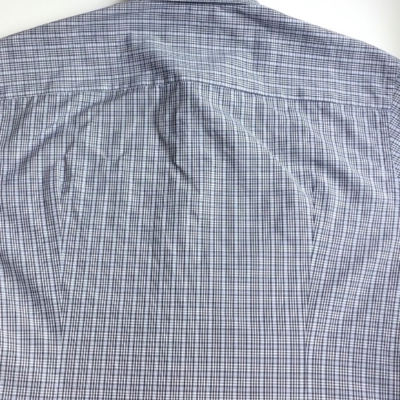 ETON  contemporary grey & blue checkered cotton shirt Sz 15.5 /39 made in Europe - Picture 7 of 9
